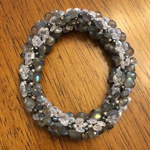 Meredith Frederick Design Labradorite Briolette, Hematite & Crystal Bracelet